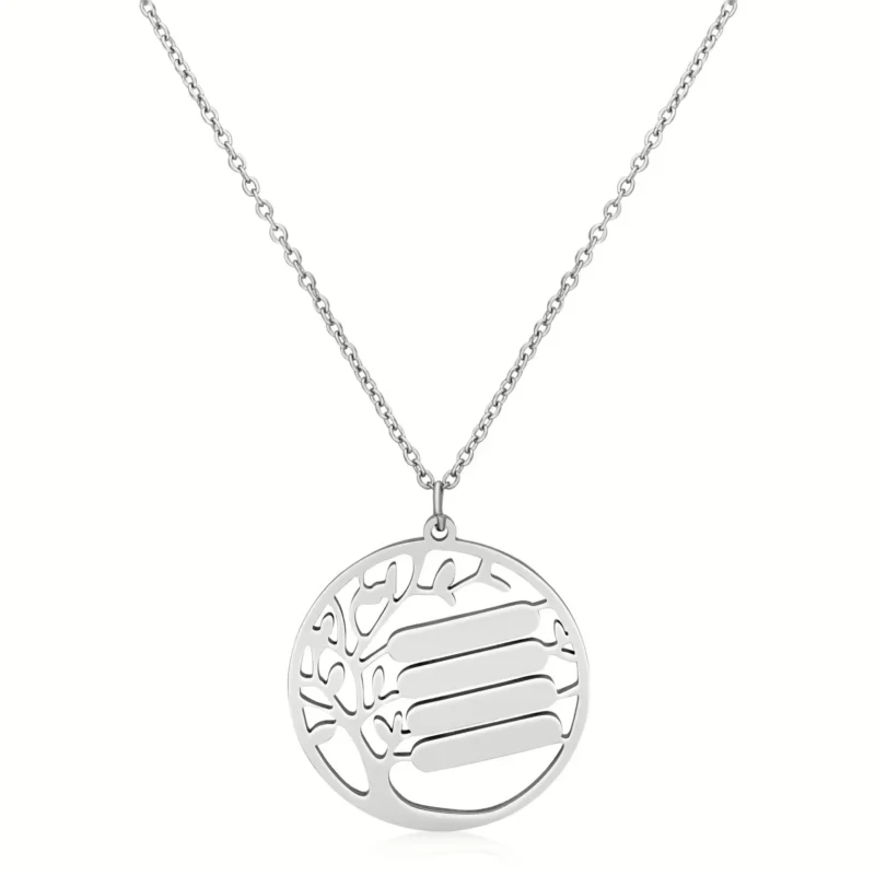 Ciondolo Albero della Vita Personalizzato corore Silver in Acciaio